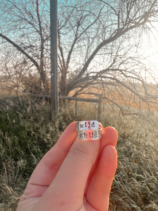 Hand Stamped Wrap Rings