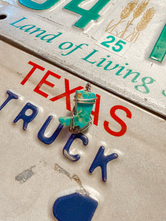 Turquoise Boot Pendant